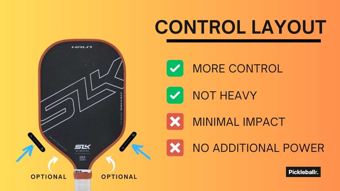 Pickleball lead tape layout for more control